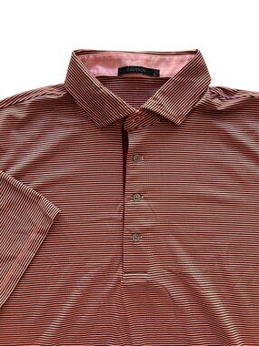 Greyson Mens Sz Large Striped Polo Golf Shirt With Wolf Logo